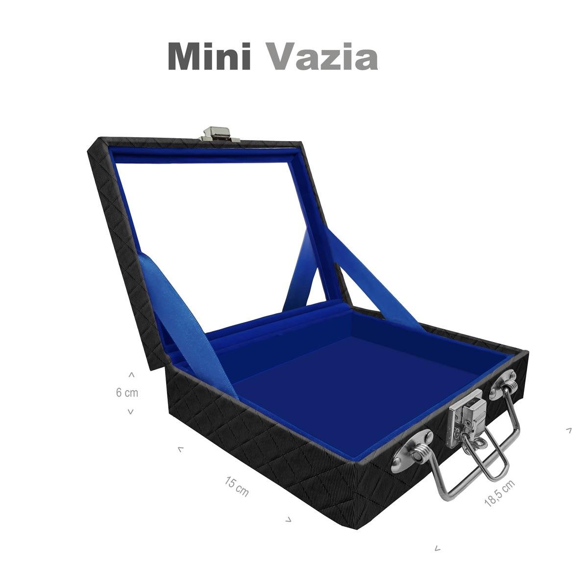 Maleta Mini Vazia Dijon Preto Com Espelho - Sob Encomenda