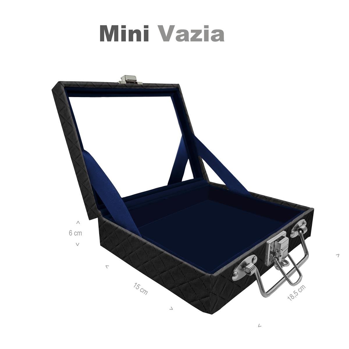 Maleta Mini Vazia Dijon Preto Com Espelho - Sob Encomenda