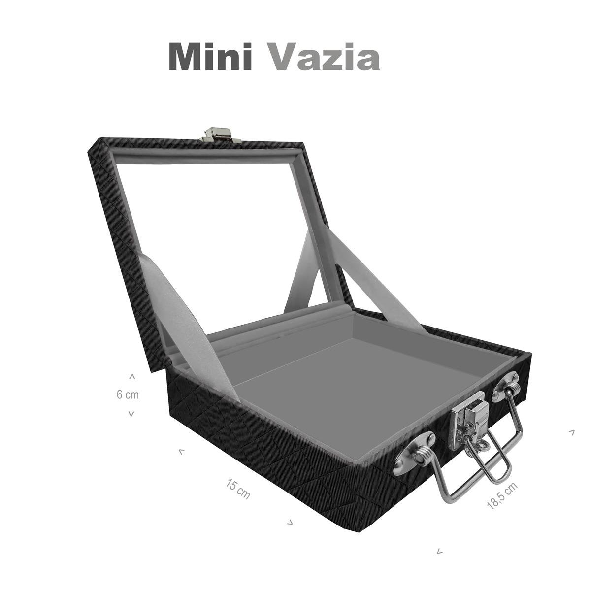 Maleta Mini Vazia Dijon Preto Com Espelho - Sob Encomenda