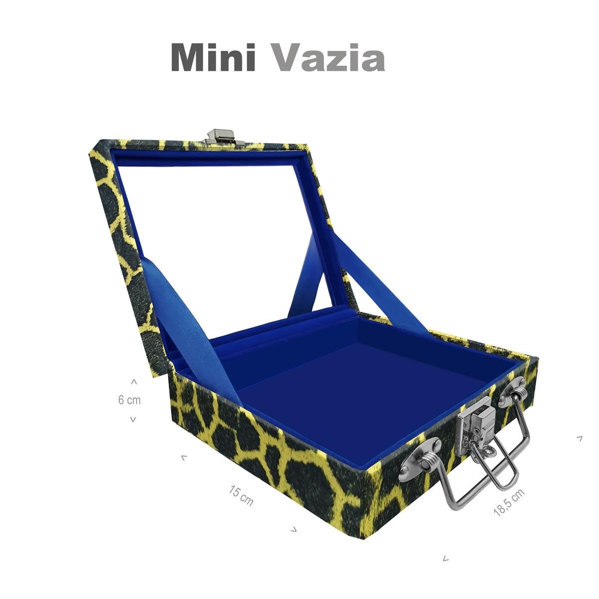 Maleta Mini Vazia Girafa Amarela Com Espelho - Sob Encomenda