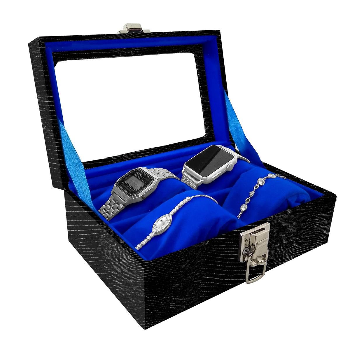 Maleta Para 4 Relógios Jacaré