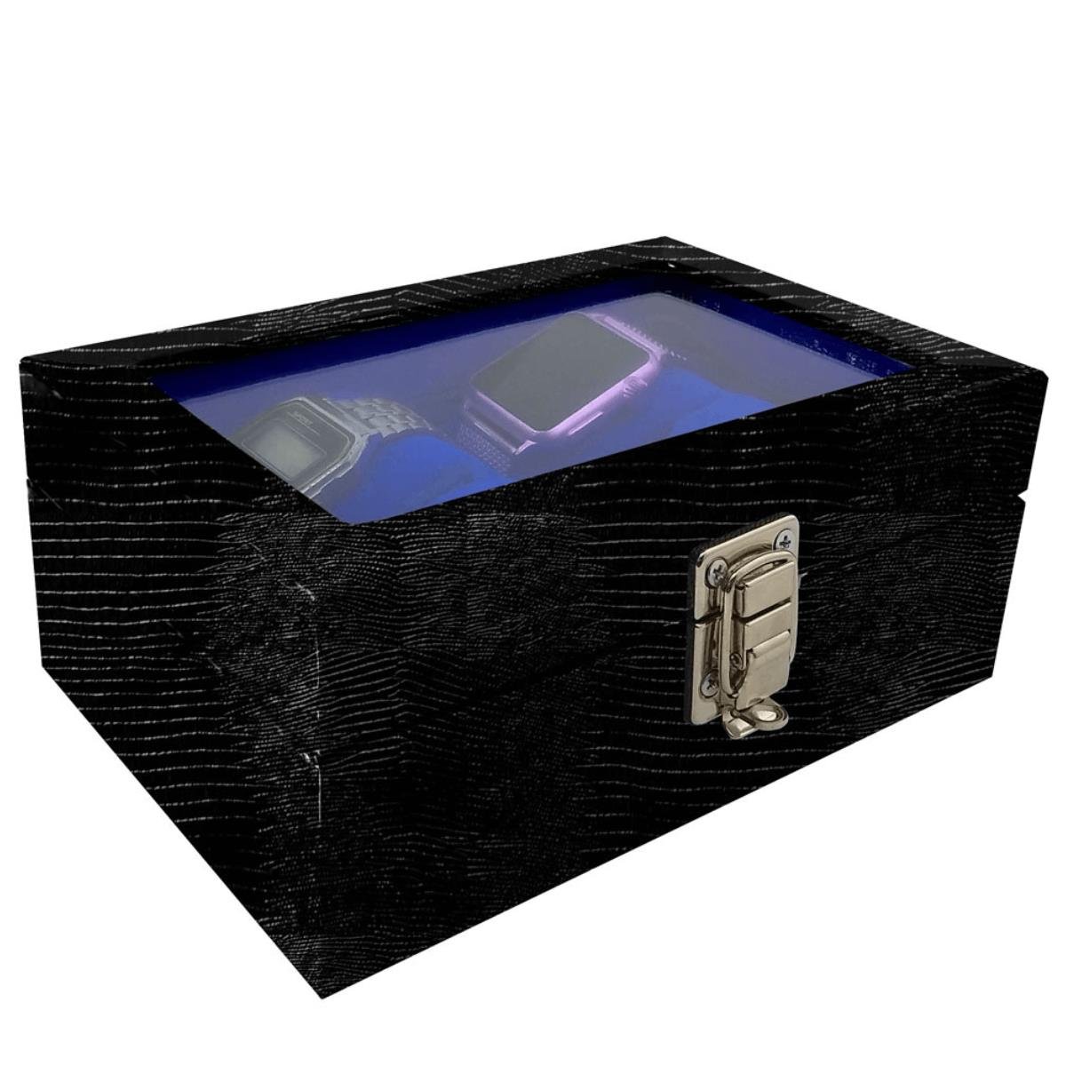 Maleta Para 4 Relógios Jacaré