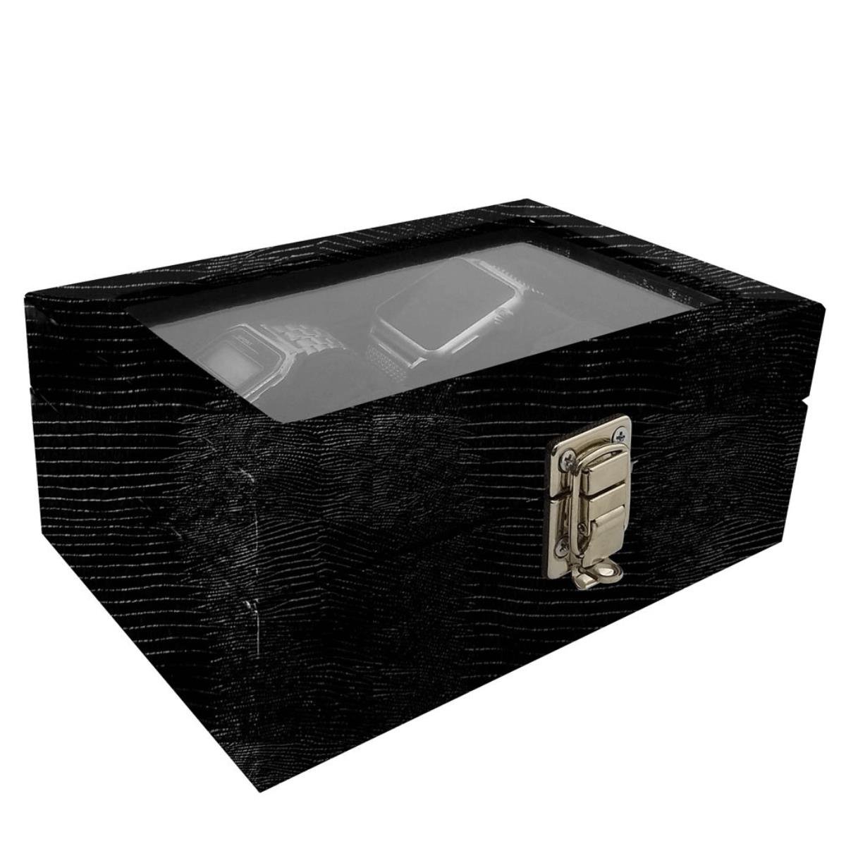 Maleta Para 4 Relógios Jacaré