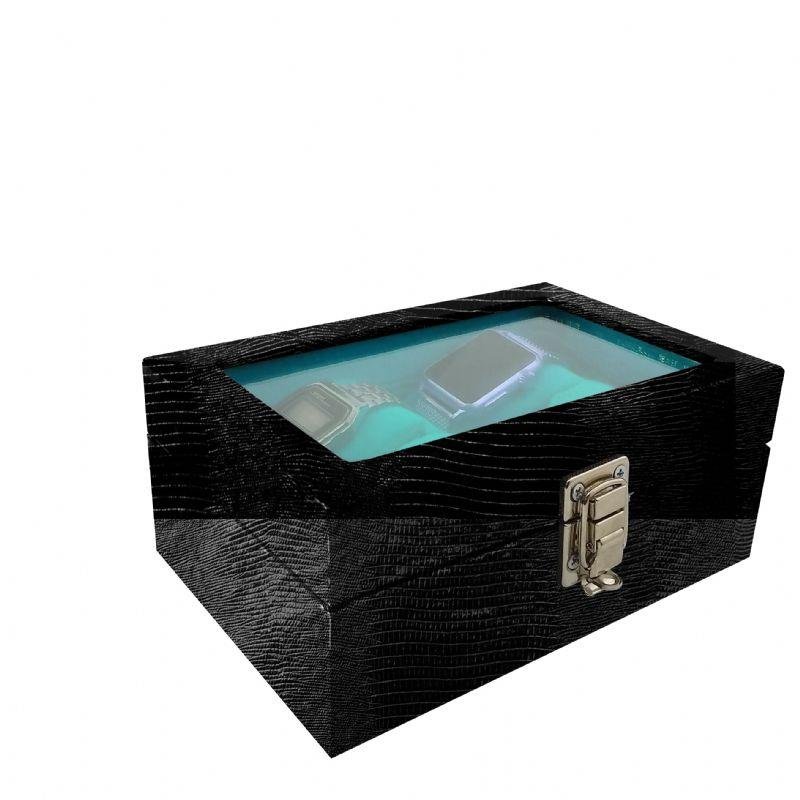 Maleta Para 4 Relógios Jacaré