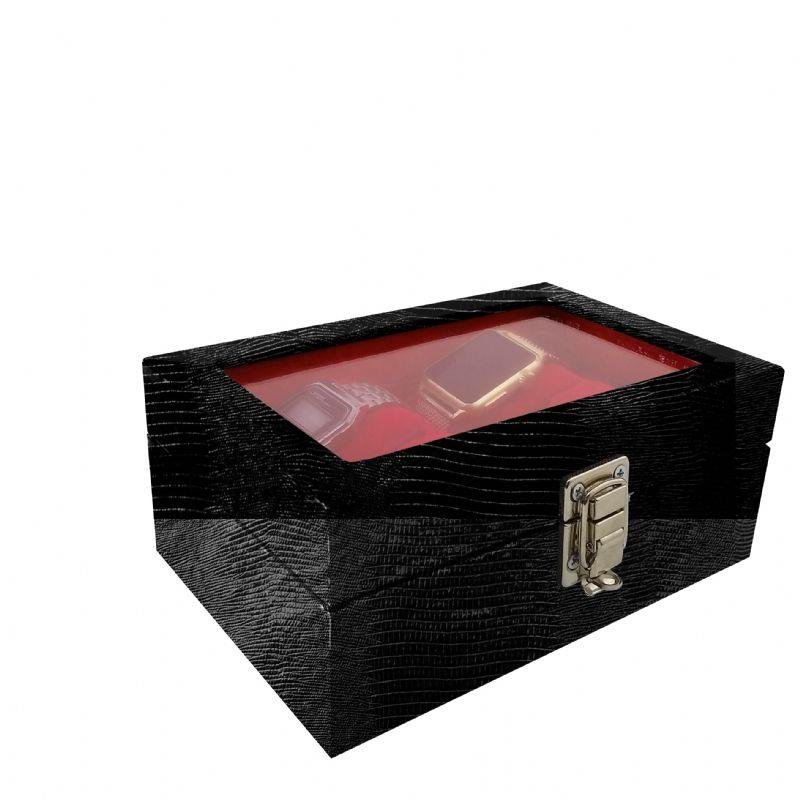 Maleta Para 4 Relógios Jacaré