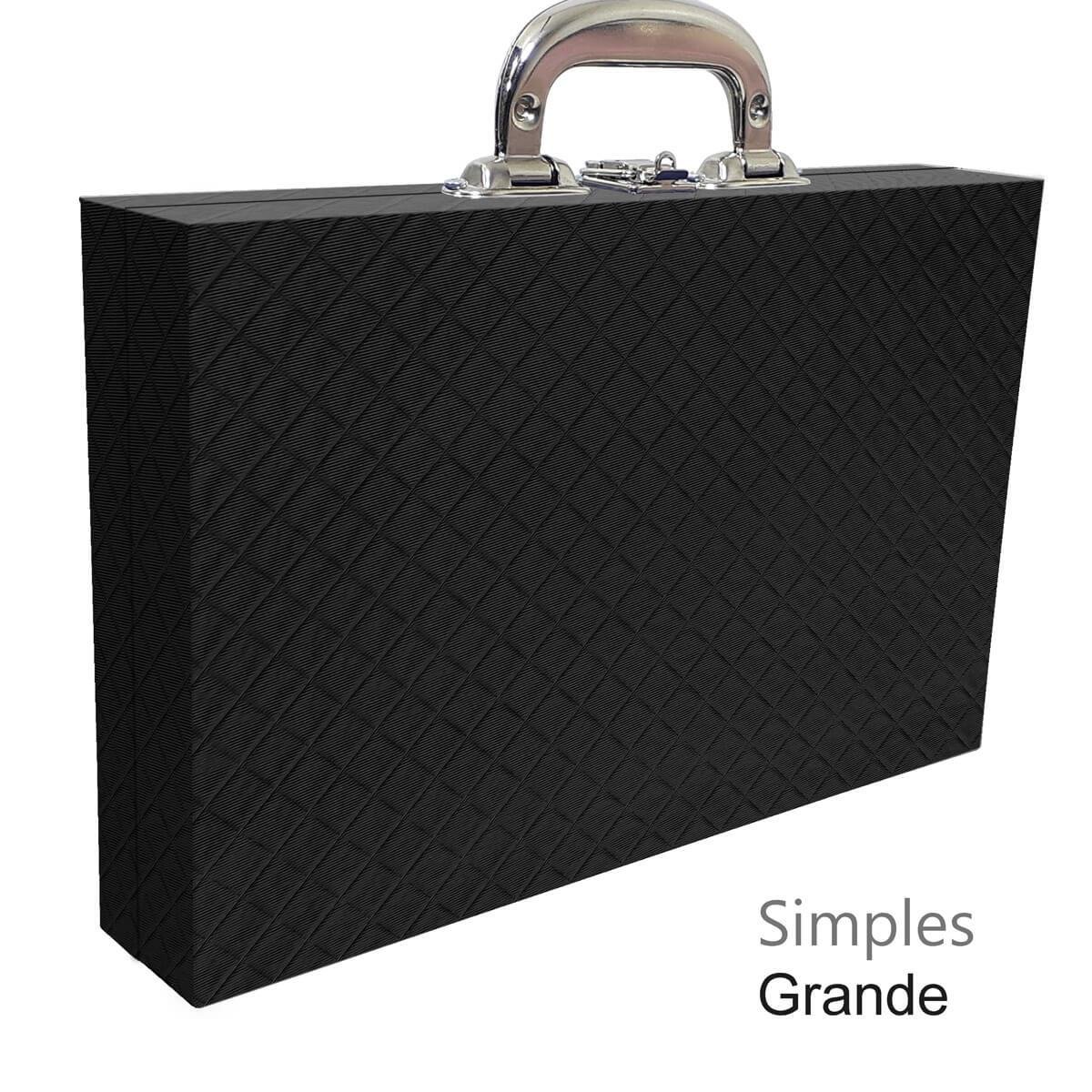 Maleta Simples Grande Dijon Preto Com Alça Cromada e Imã - Sob Encomenda