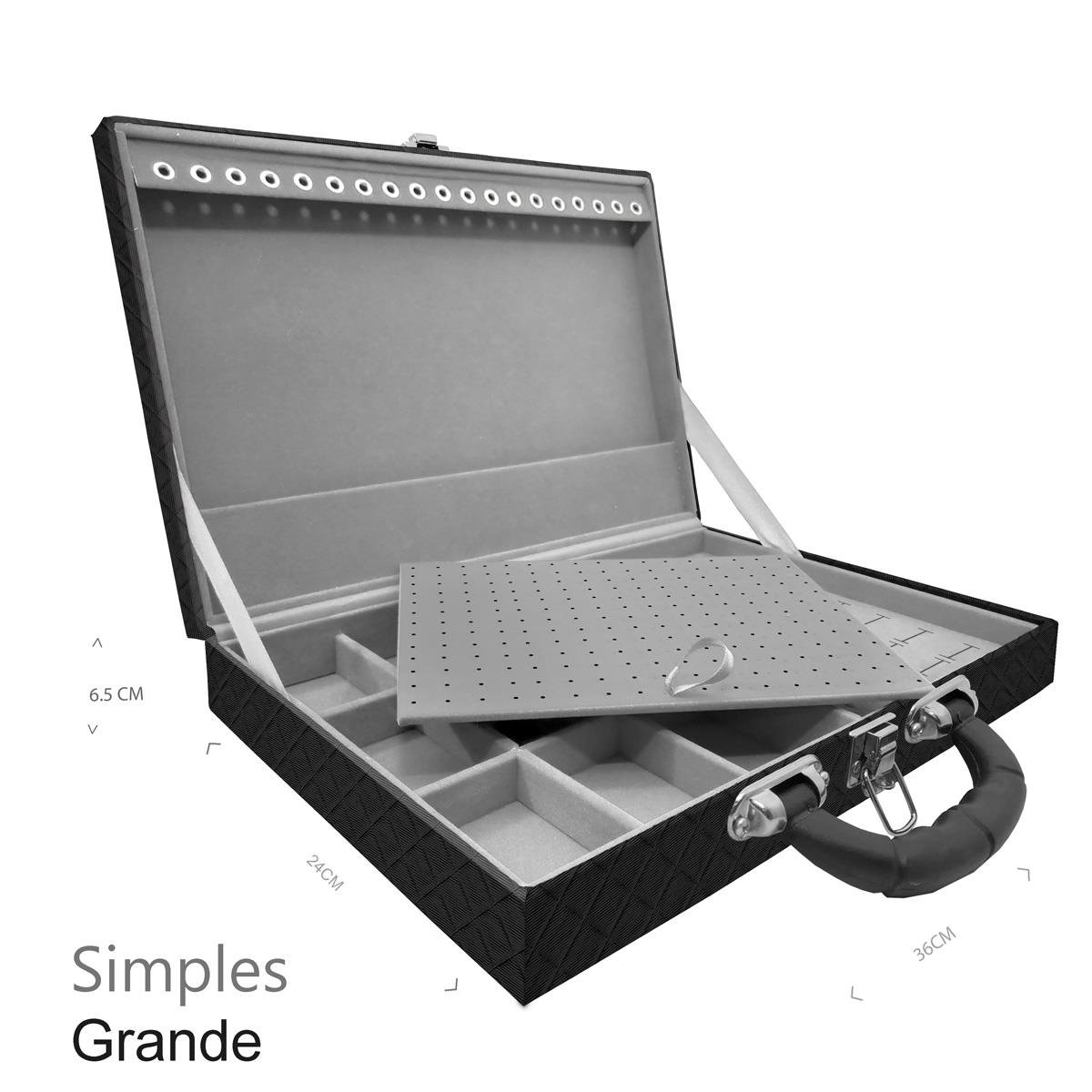 Maleta Simples Grande Dijon Preto Com Alça Preta - Sob Encomenda