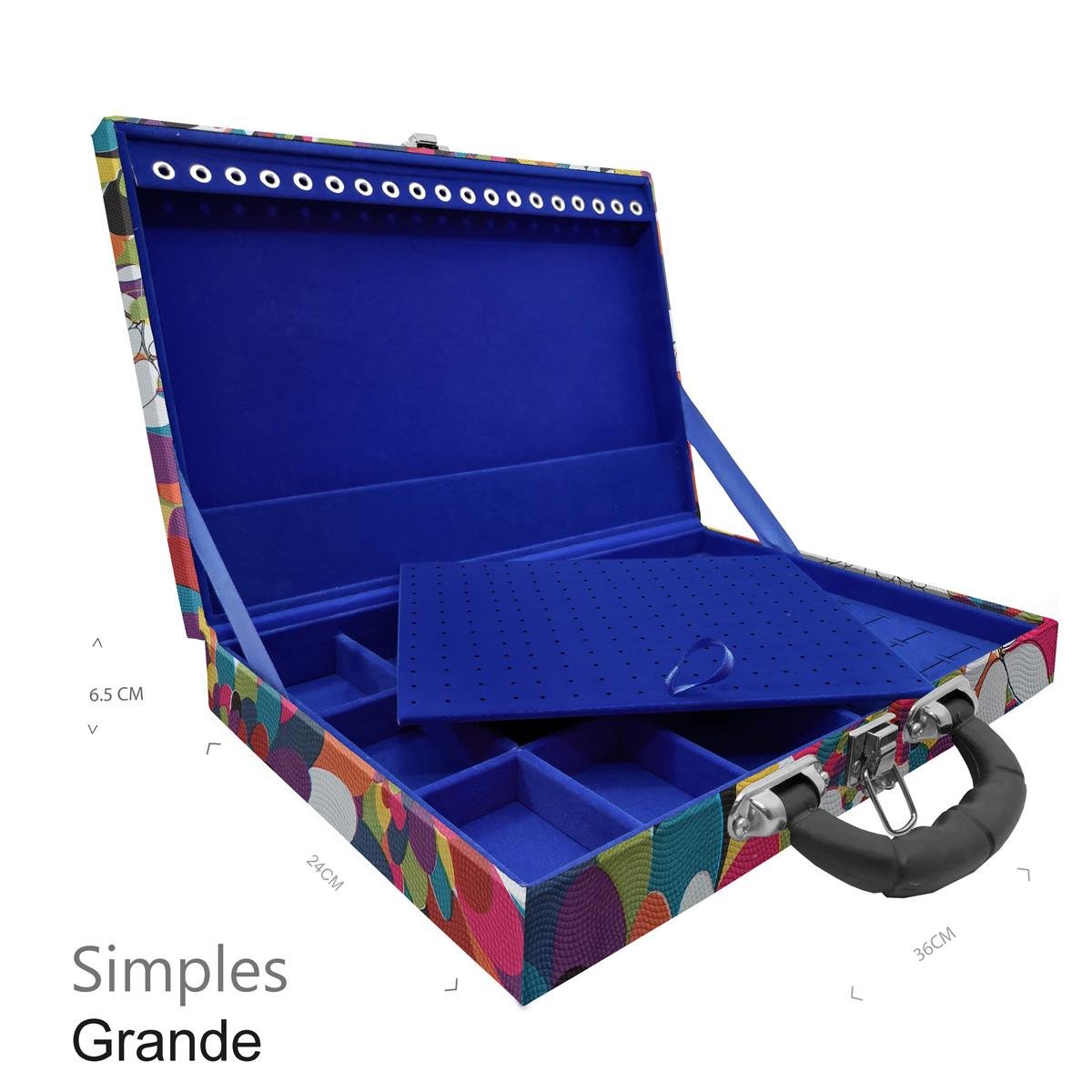 Maleta Simples Grande Mosaico Girassol Com Alça Preta - Sob Encomenda