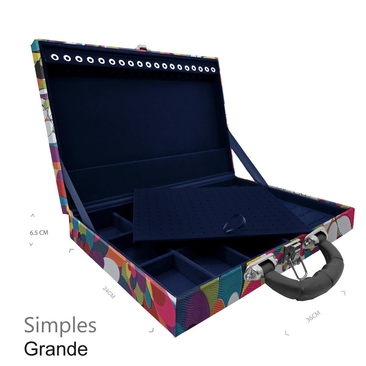 Maleta Simples Grande Mosaico Girassol Com Alça Preta - Sob Encomenda