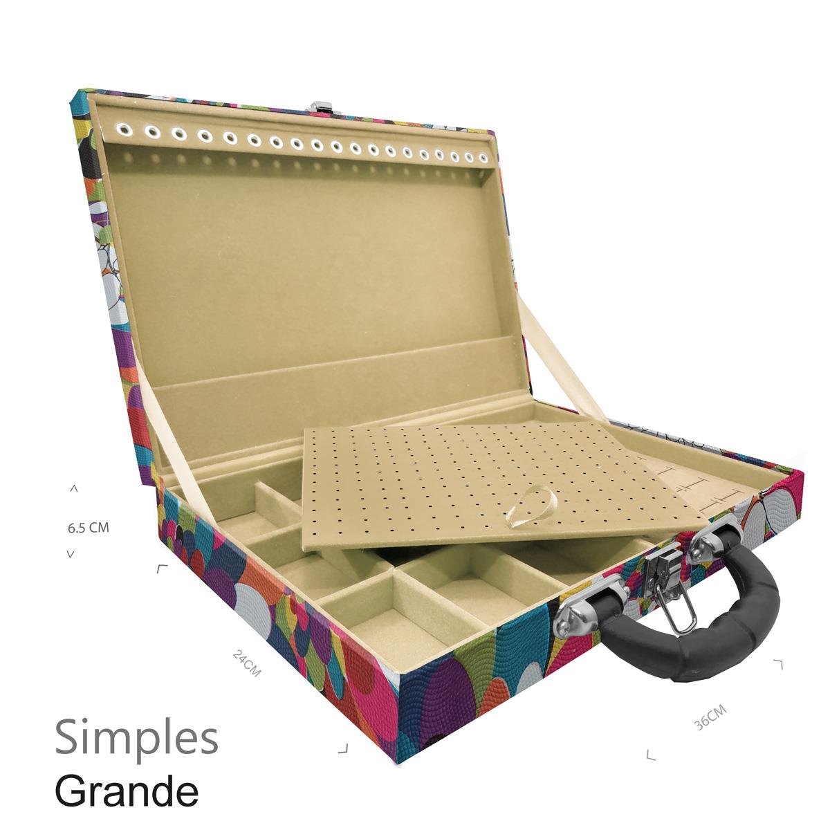 Maleta Simples Grande Mosaico Girassol Com Alça Preta - Sob Encomenda