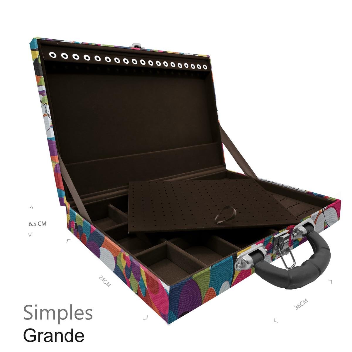 Maleta Simples Grande Mosaico Girassol Com Alça Preta - Sob Encomenda