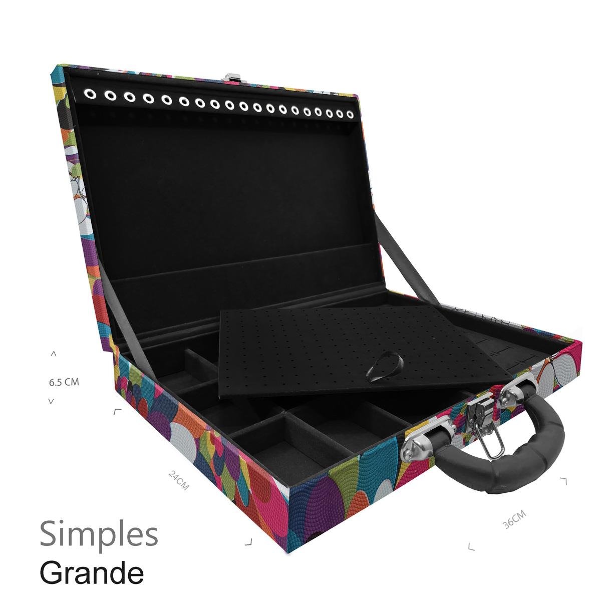 Maleta Simples Grande Mosaico Girassol Com Alça Preta - Sob Encomenda