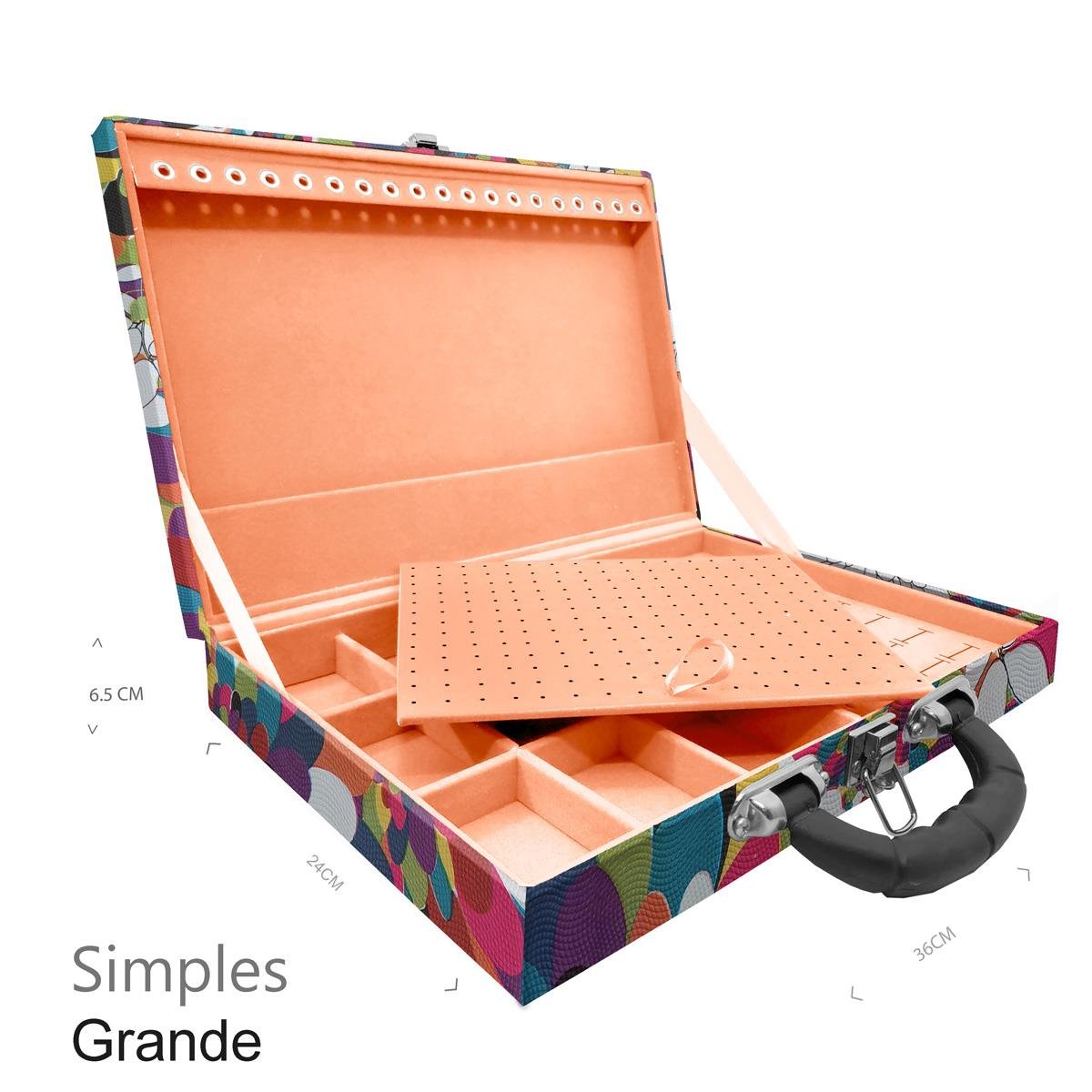 Maleta Simples Grande Mosaico Girassol Com Alça Preta - Sob Encomenda