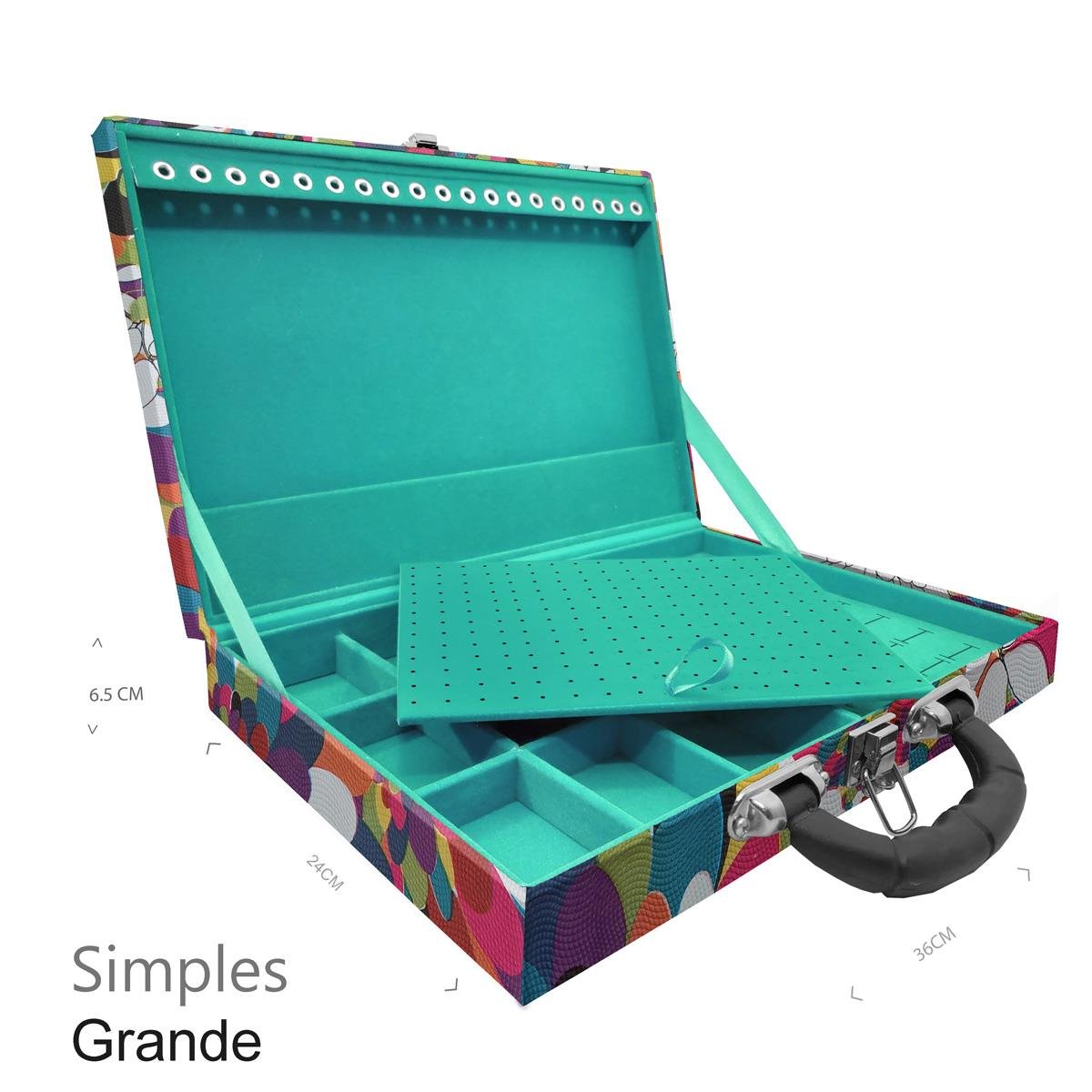 Maleta Simples Grande Mosaico Girassol Com Alça Preta - Sob Encomenda