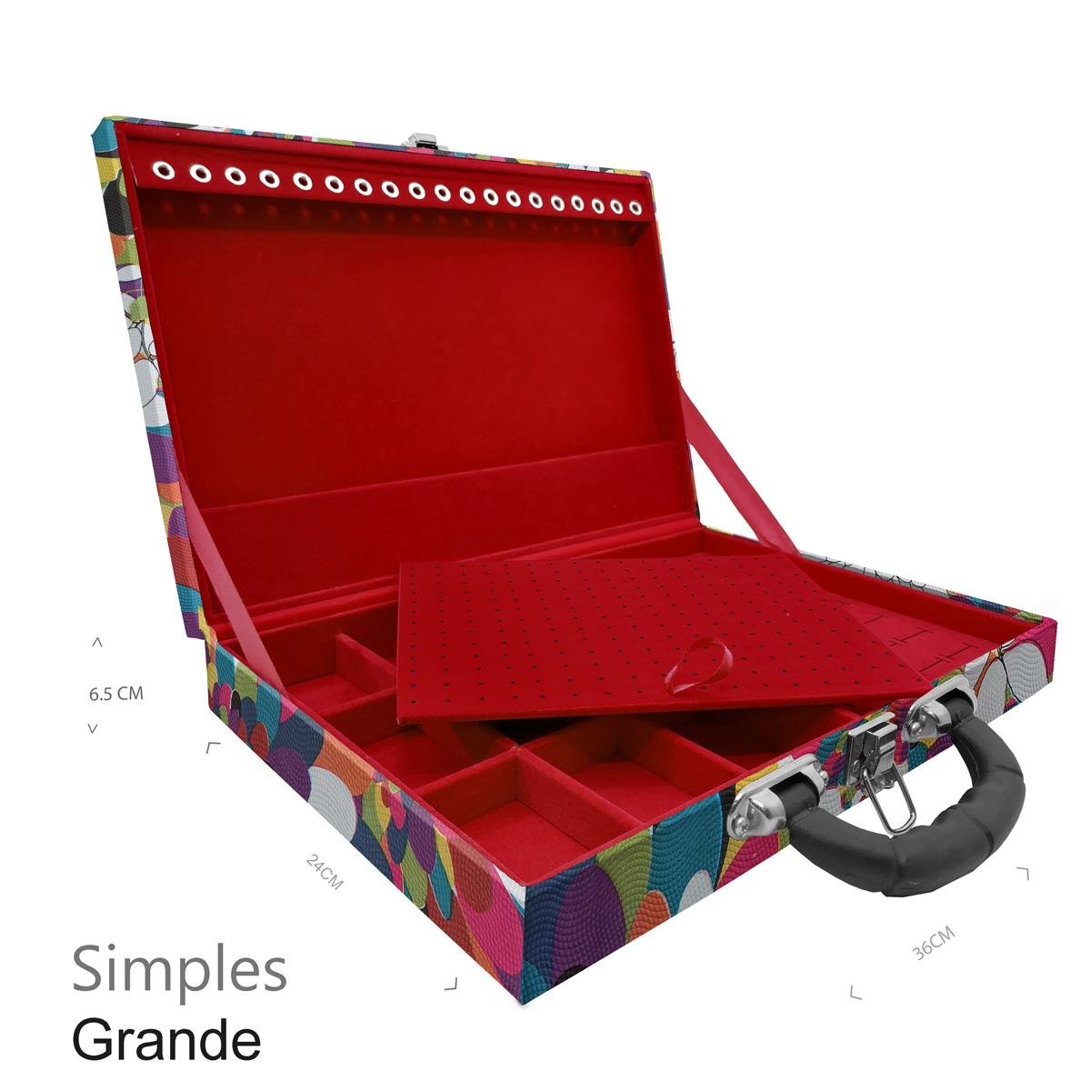 Maleta Simples Grande Mosaico Girassol Com Alça Preta - Sob Encomenda