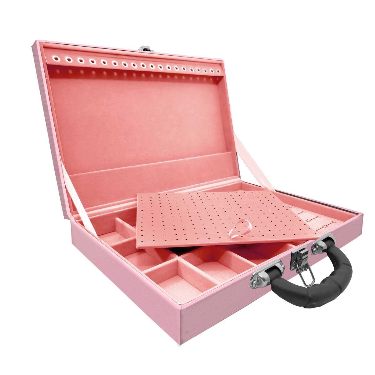 MALETA SIMPLES GRANDE TECIDO MILÃO ROSA COM ALÇA PRETA