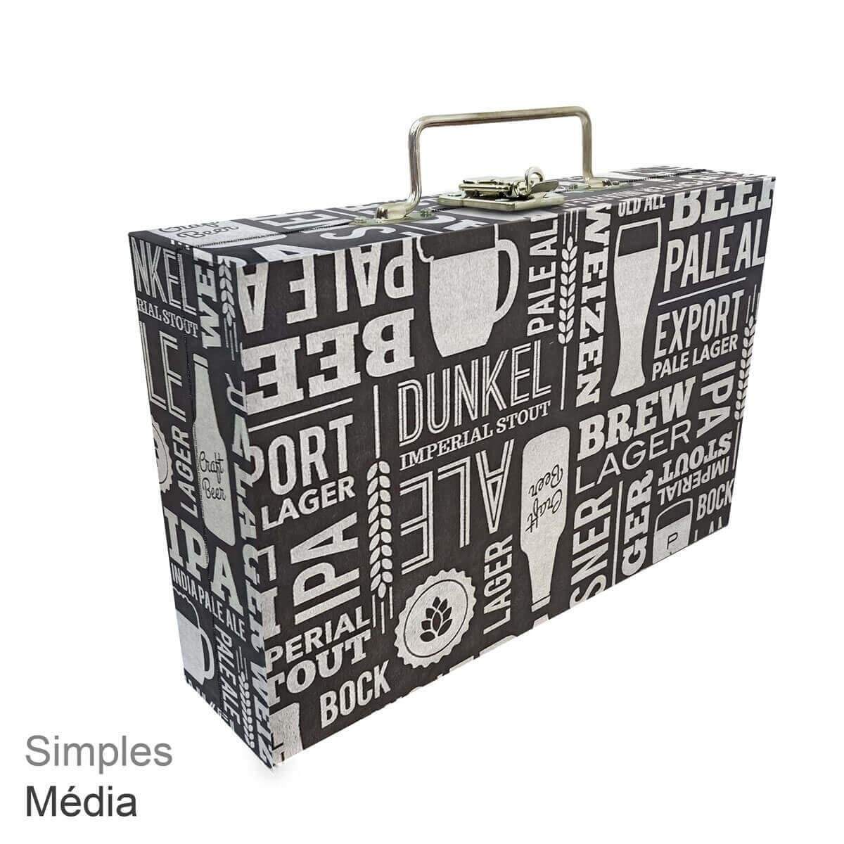 Maleta Simples Média Beer Prata Com Imã - Sob Encomenda
