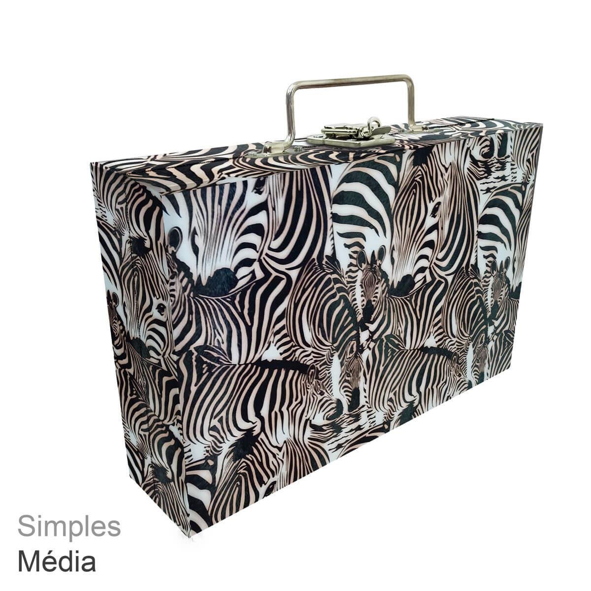 Maleta Simples Média Cara Da Zebra - Sob Encomenda