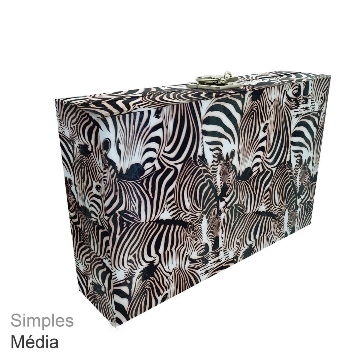 Maleta Simples Média Cara Da Zebra Sem Alça - Sob Encomenda