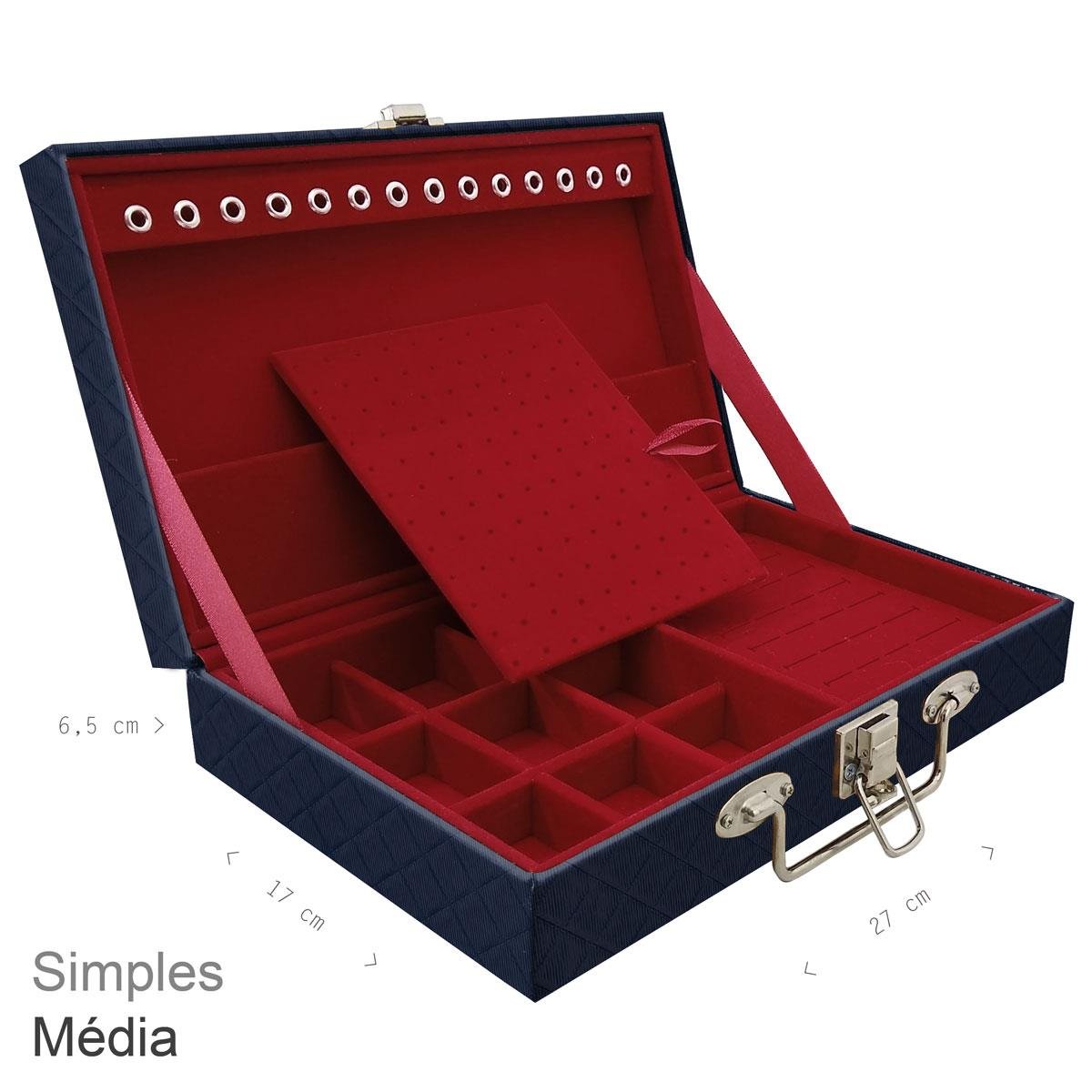 Maleta Simples Média Dijon Azul Marinho - Sob Encomenda