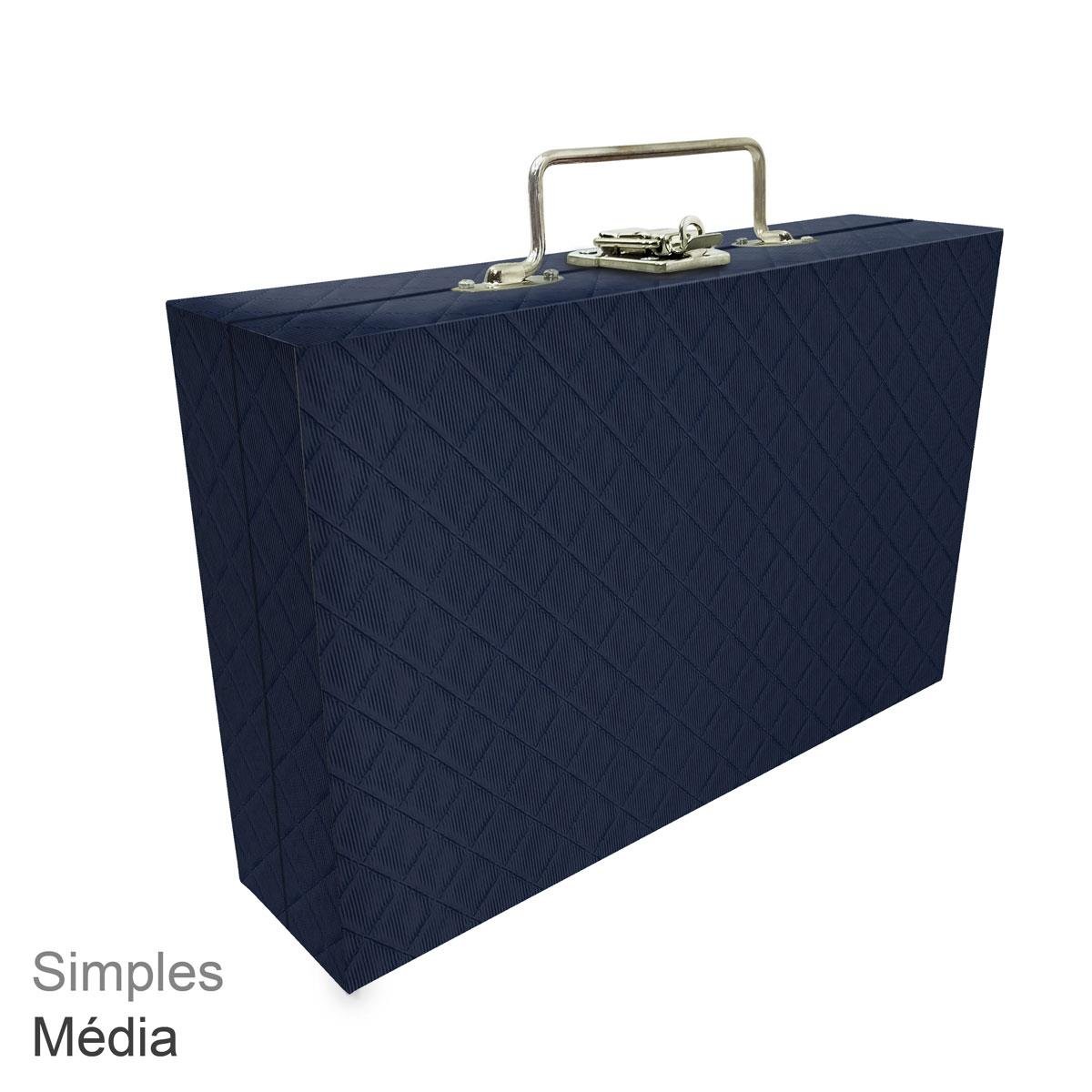 Maleta Simples Média Dijon Azul Marinho - Sob Encomenda