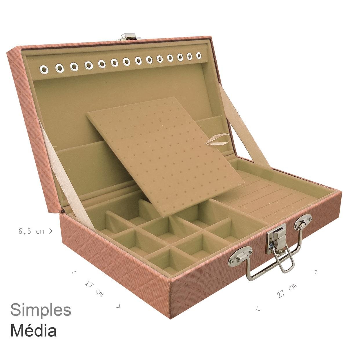 Maleta Simples Média Dijon Cobre Metalizado - Sob Encomenda