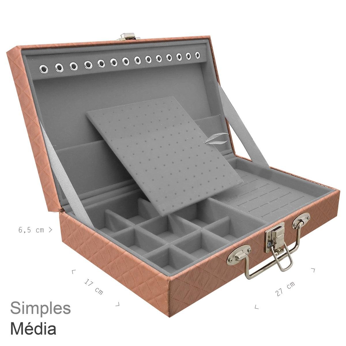 Maleta Simples Média Dijon Cobre Metalizado - Sob Encomenda