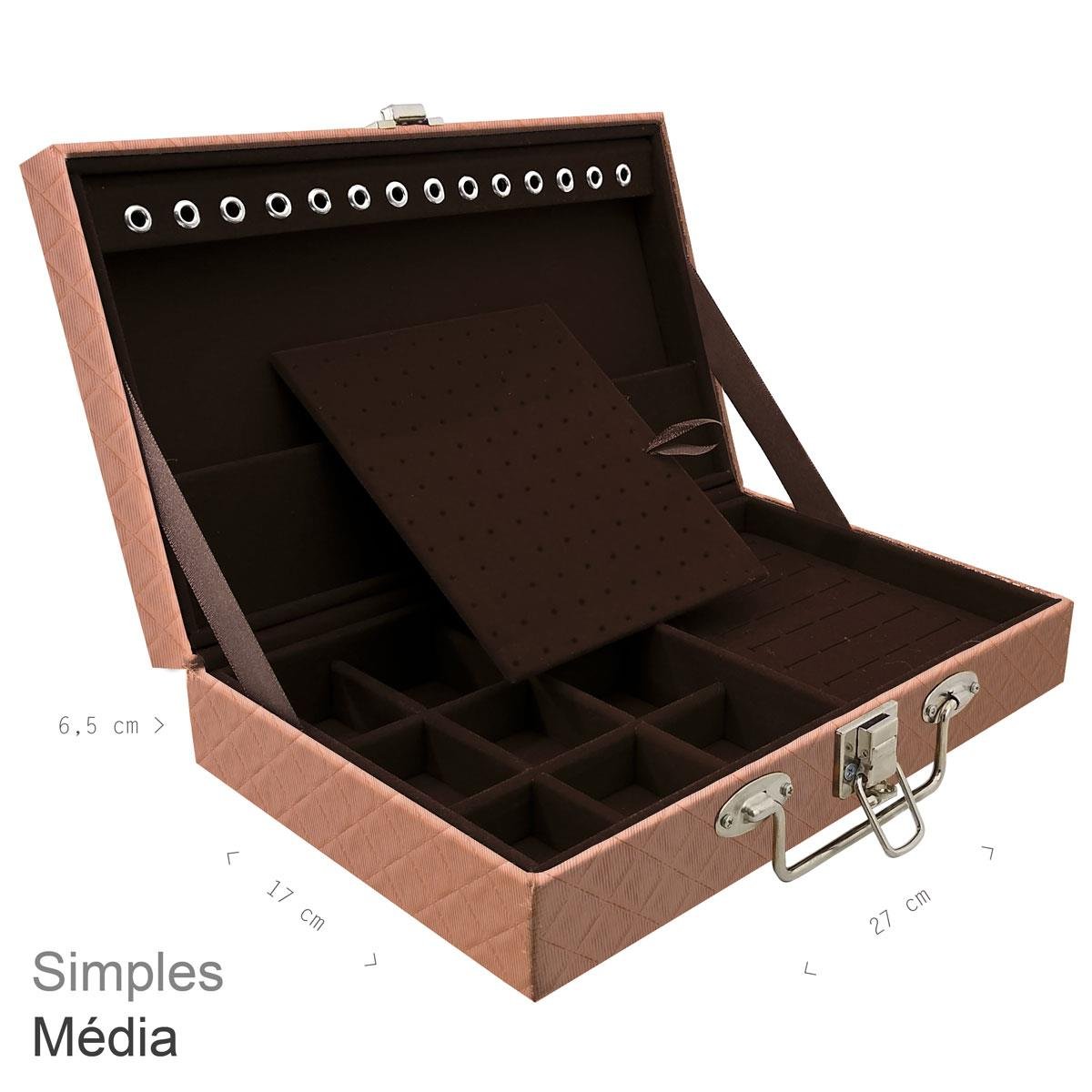 Maleta Simples Média Dijon Cobre Metalizado - Sob Encomenda