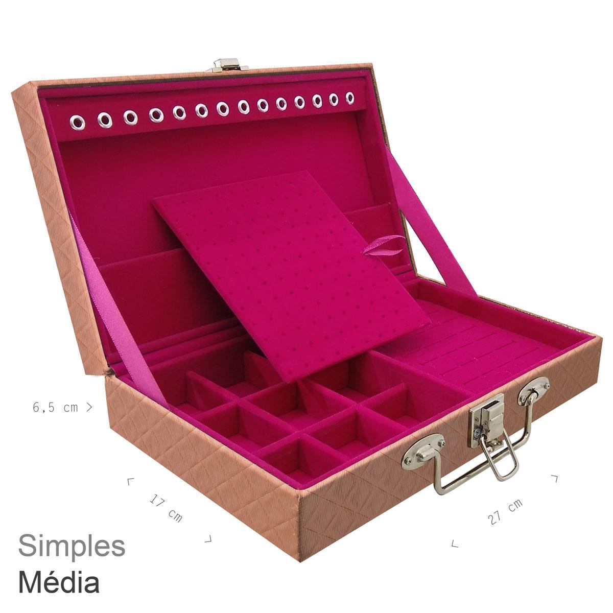Maleta Simples Média Dijon Cobre Metalizado - Sob Encomenda