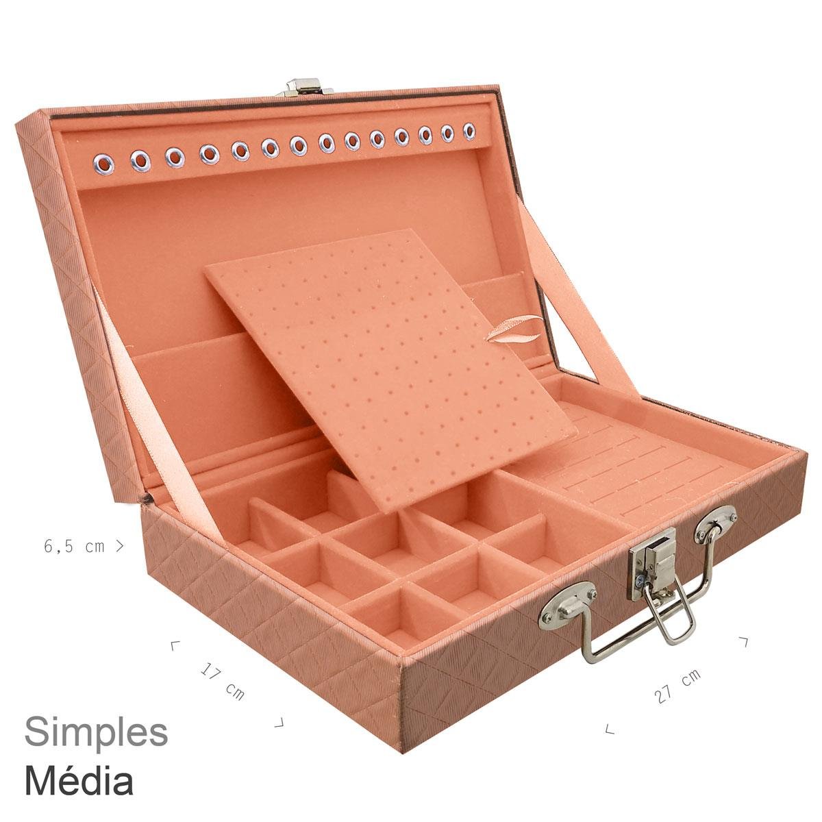 Maleta Simples Média Dijon Cobre Metalizado - Sob Encomenda