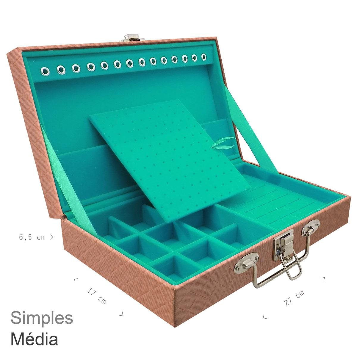 Maleta Simples Média Dijon Cobre Metalizado - Sob Encomenda
