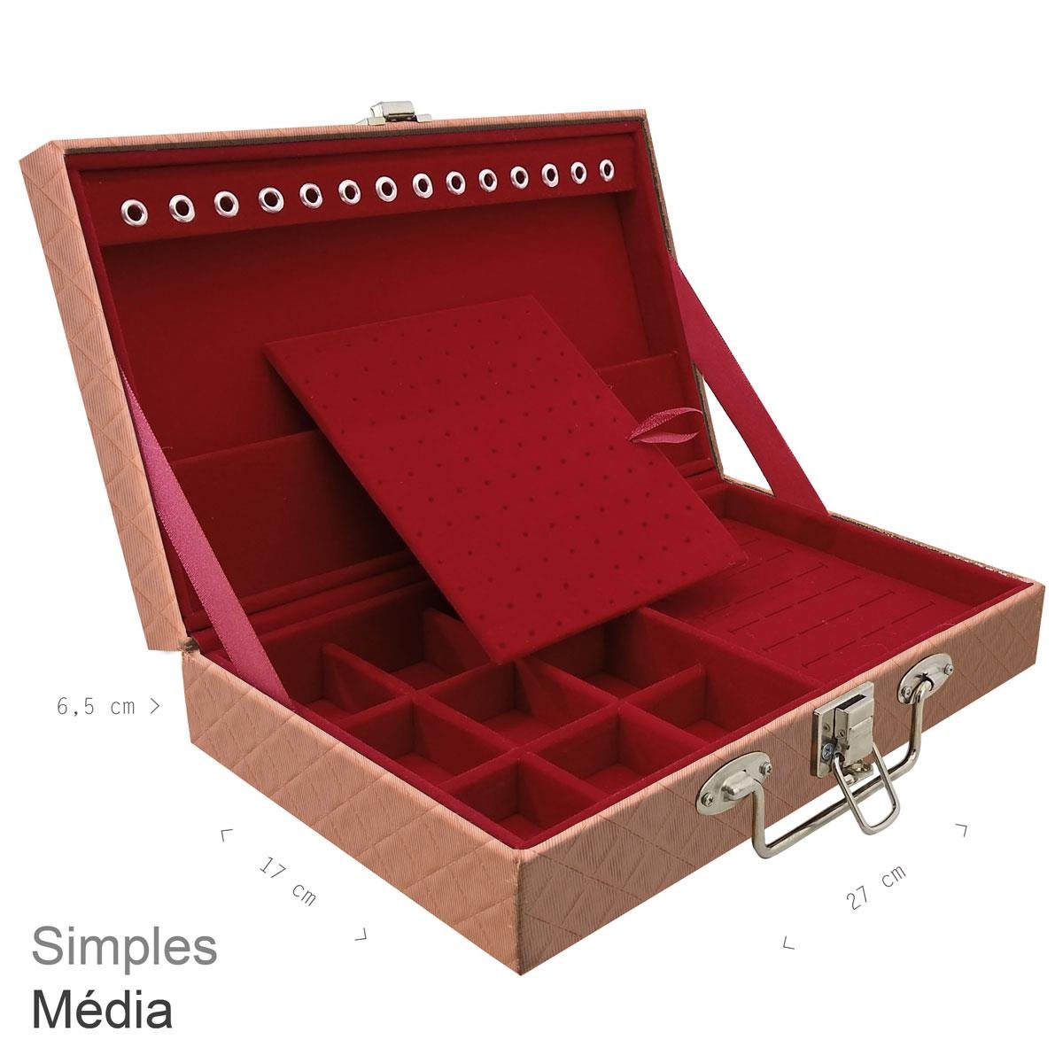 Maleta Simples Média Dijon Cobre Metalizado - Sob Encomenda
