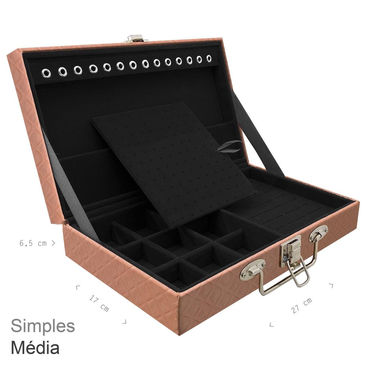 Maleta Simples Média Dijon Cobre Metalizado - Sob Encomenda