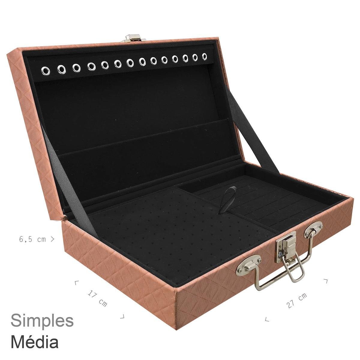 Maleta Simples Média Dijon Cobre Metalizado - Sob Encomenda