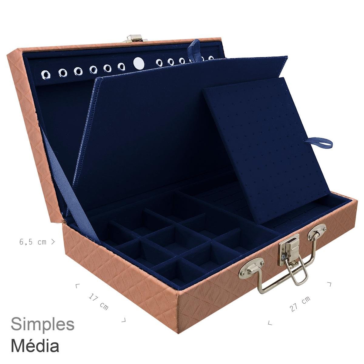 Maleta Simples Média Dijon Cobre Metalizado Com Imã - Sob Encomenda