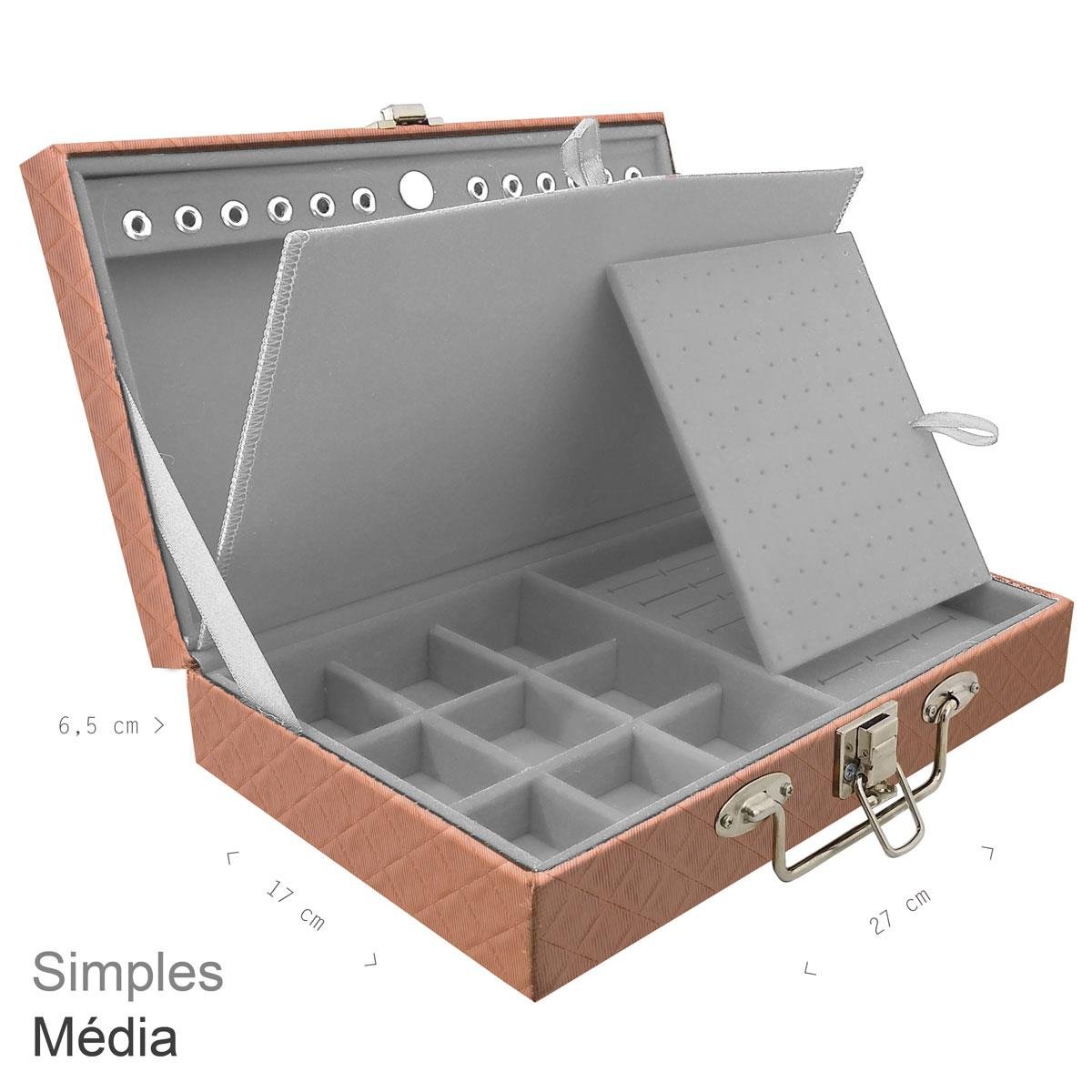 Maleta Simples Média Dijon Cobre Metalizado Com Imã - Sob Encomenda