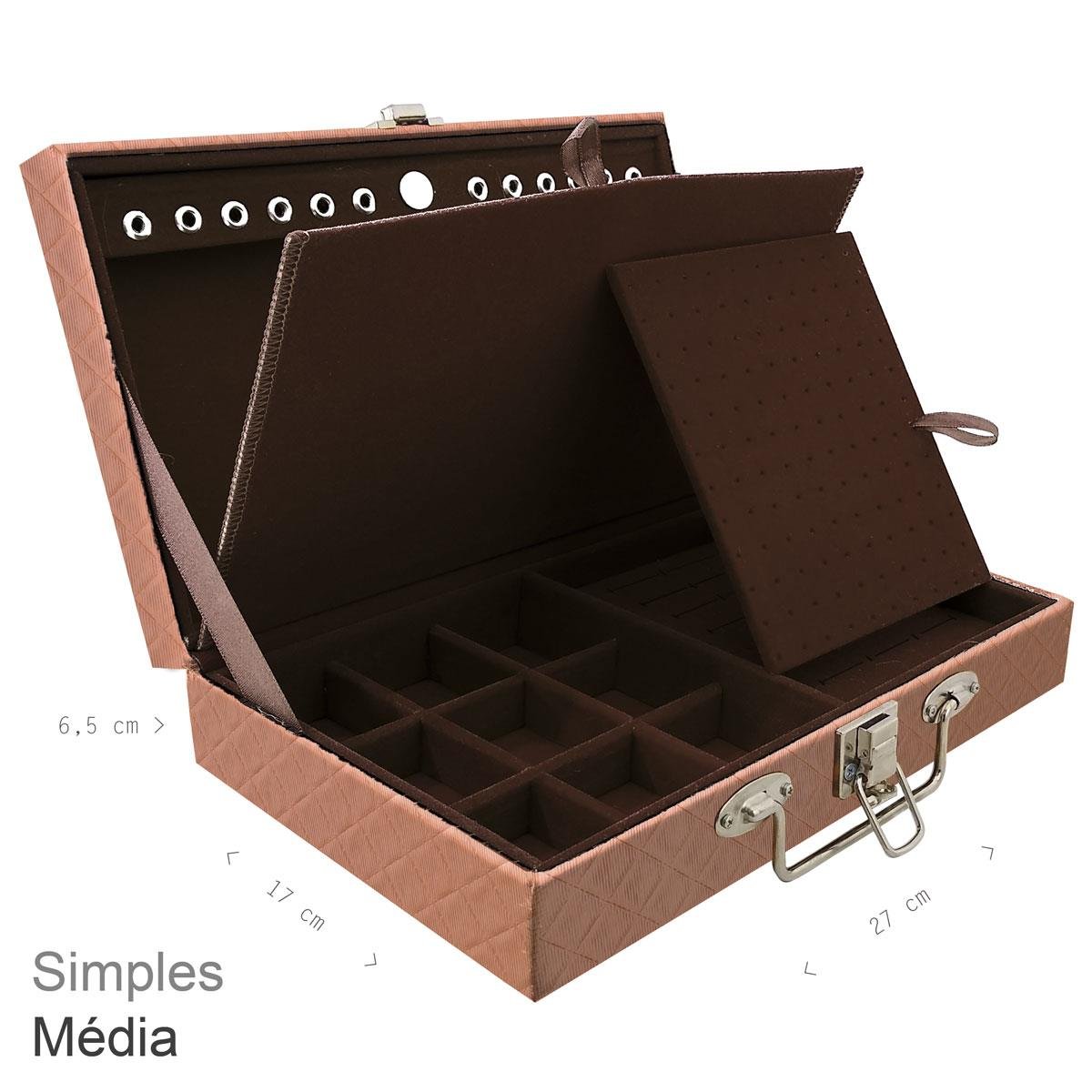 Maleta Simples Média Dijon Cobre Metalizado Com Imã - Sob Encomenda