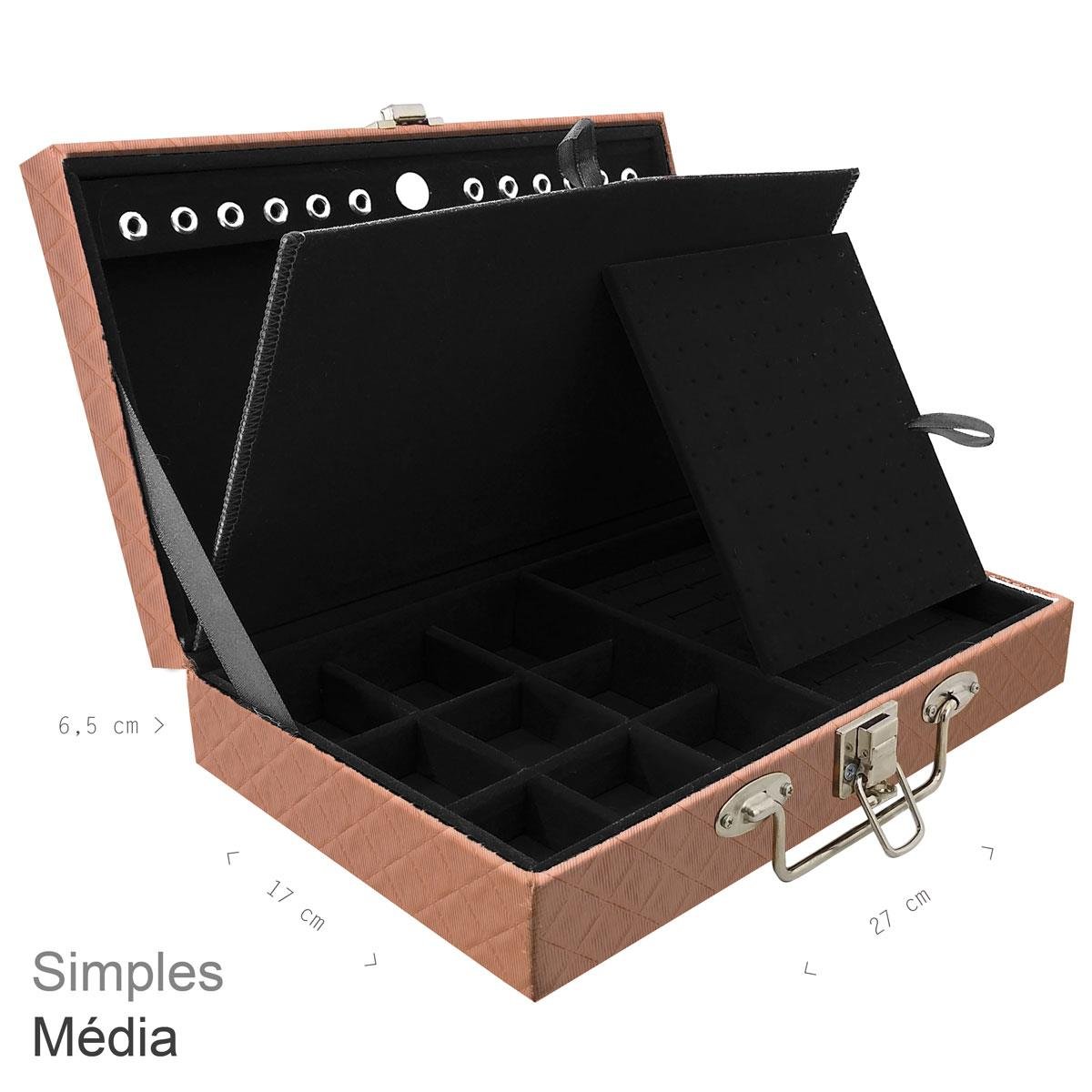 Maleta Simples Média Dijon Cobre Metalizado Com Imã - Sob Encomenda