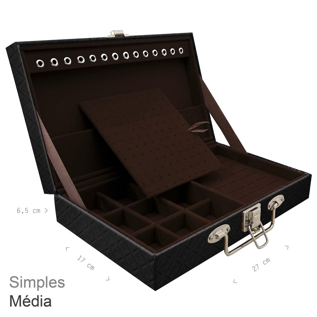 Maleta Simples Média Dijon Preto - Sob Encomenda