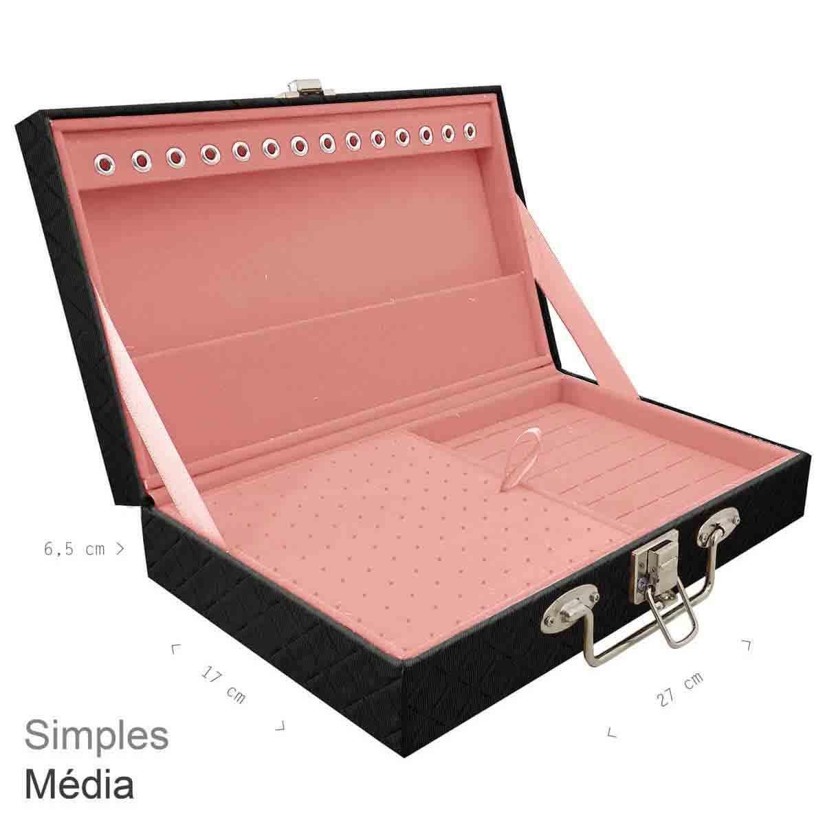 Maleta Simples Média Dijon Preto - Sob Encomenda
