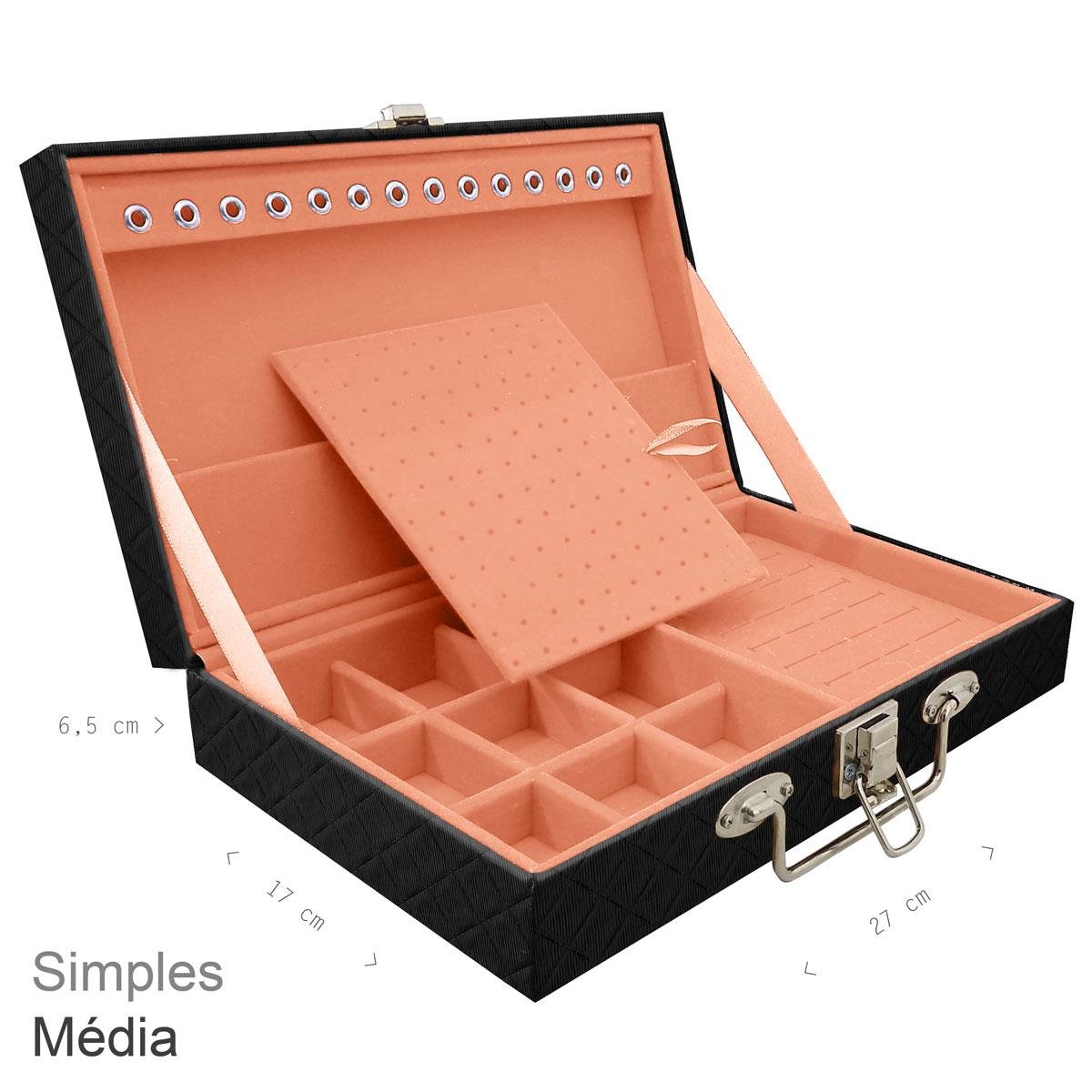 Maleta Simples Média Dijon Preto - Sob Encomenda
