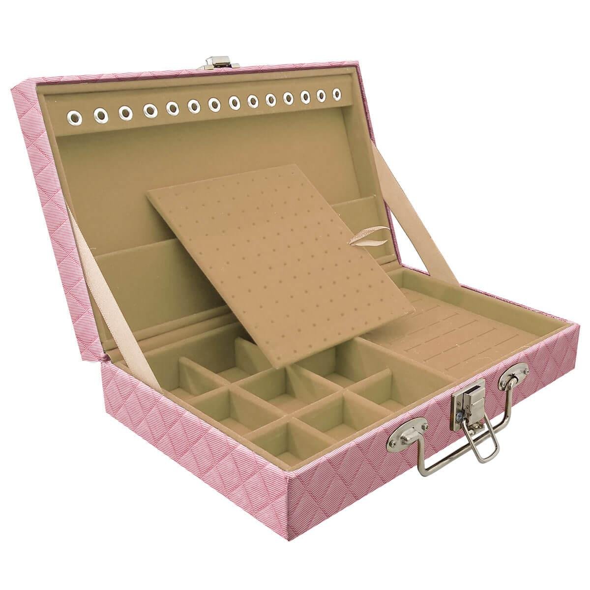 Maleta Simples Média Dijon Rosa Bebê Metalizado - Sob Encomenda