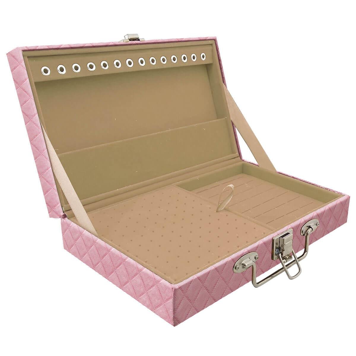 Maleta Simples Média Dijon Rosa Bebê Metalizado - Sob Encomenda