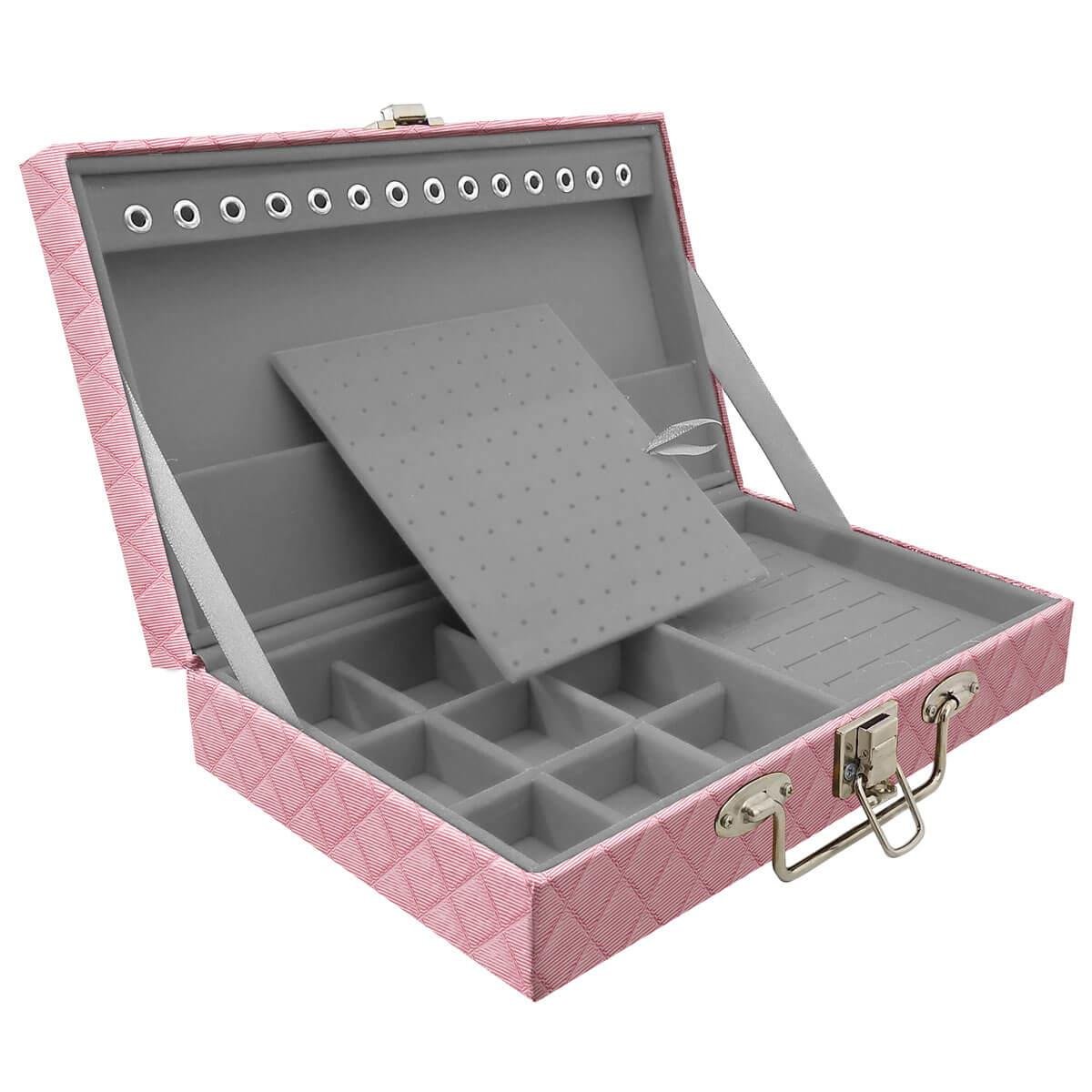 Maleta Simples Média Dijon Rosa Bebê Metalizado - Sob Encomenda