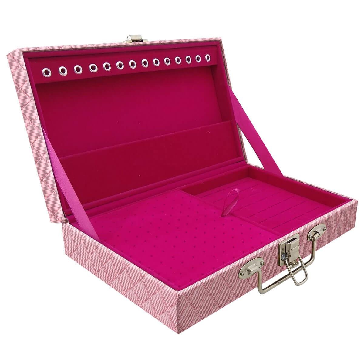 Maleta Simples Média Dijon Rosa Bebê Metalizado - Sob Encomenda