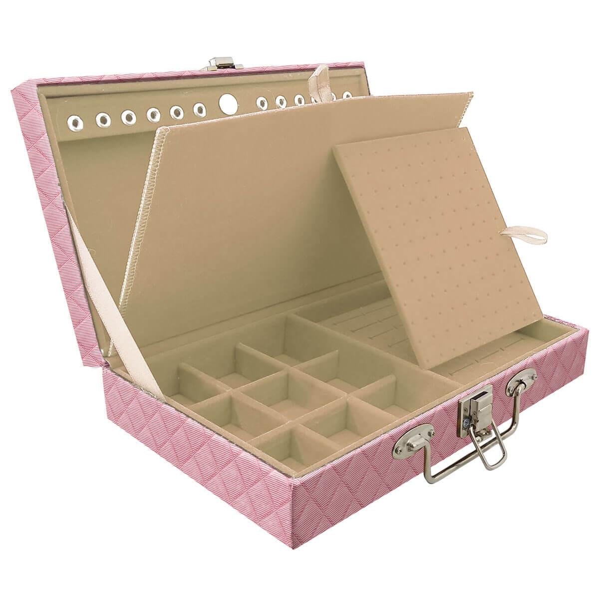 Maleta Simples Média Dijon Rosa Bebê Metalizado Com Imã - Sob Encomenda