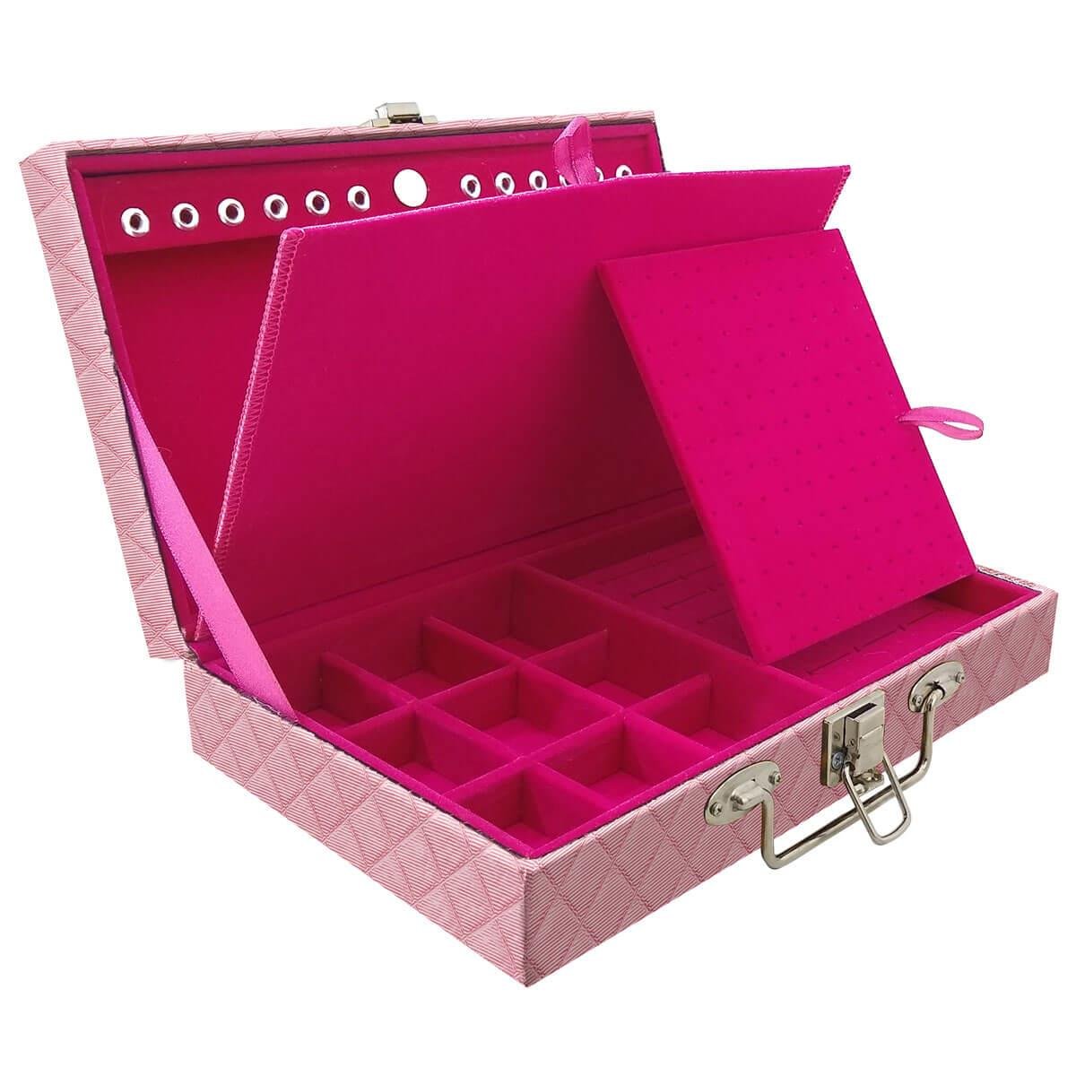 Maleta Simples Média Dijon Rosa Bebê Metalizado Com Imã - Sob Encomenda