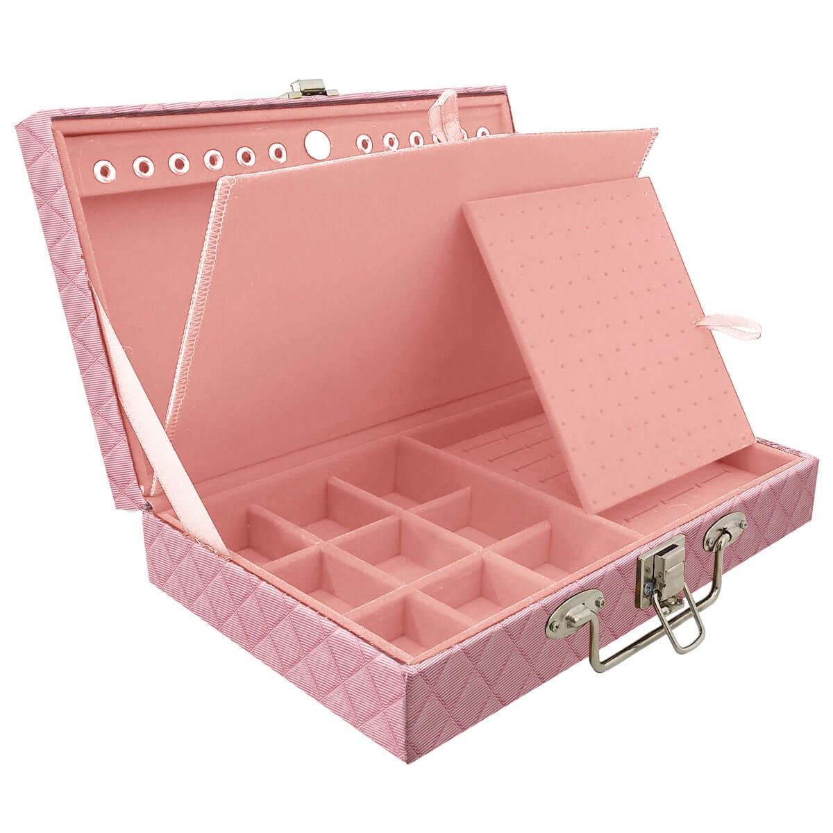 Maleta Simples Média Dijon Rosa Bebê Metalizado Com Imã - Sob Encomenda