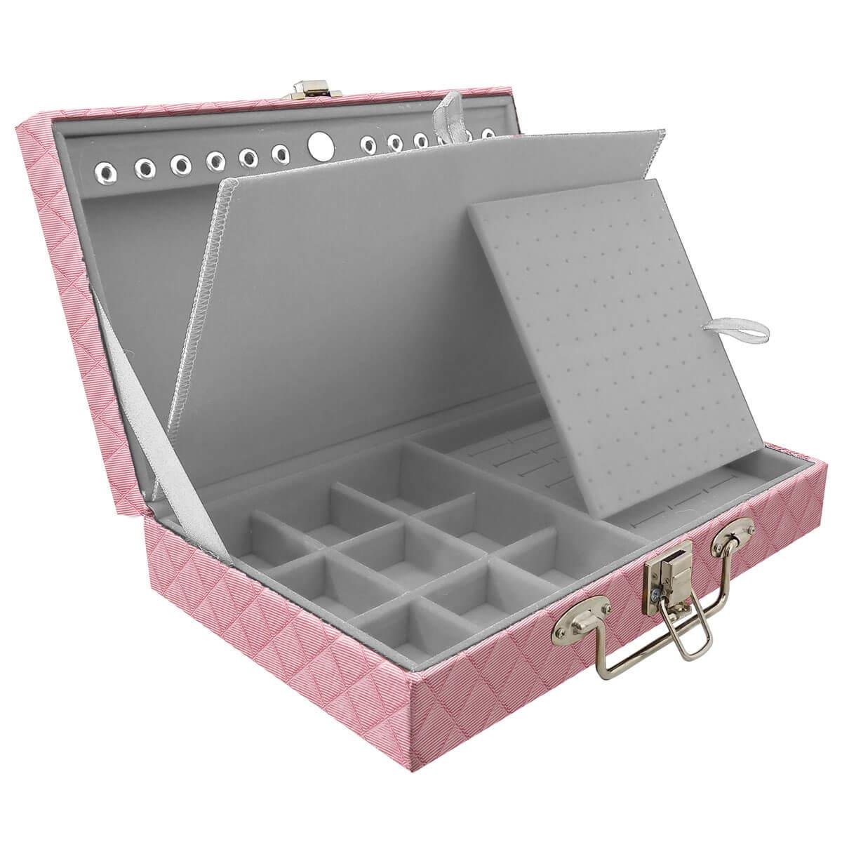 Maleta Simples Média Dijon Rosa Bebê Metalizado Com Imã - Sob Encomenda