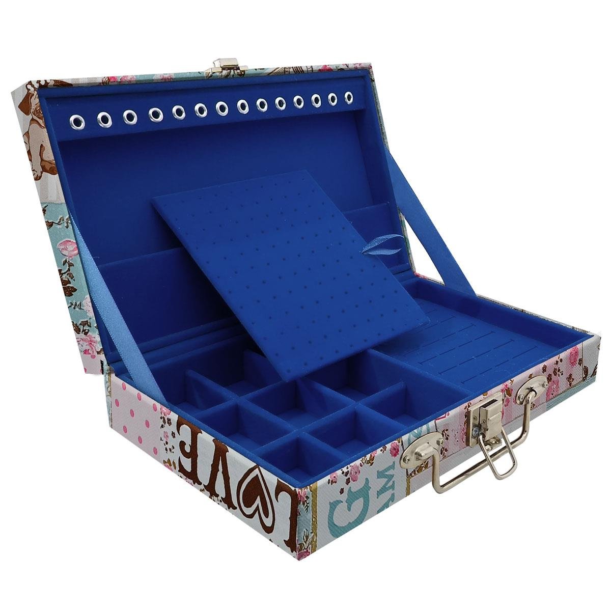 Estojo Maleta Porta Jóias Simples Média Happy Day